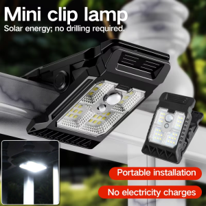 Solar Clip Lamp Outdoor Waterproof IP67 Smart Sensor Solar Clip Light Automatic Lighting Garden Lamp Garage Staircase