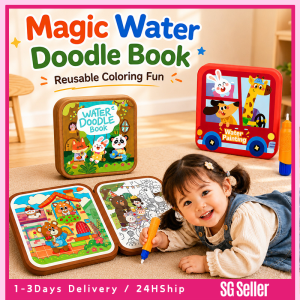 [SG Ready Stock] Kids Magic Water Doodle Book Reusable Mess-Free Drawing Foldable 3Y+