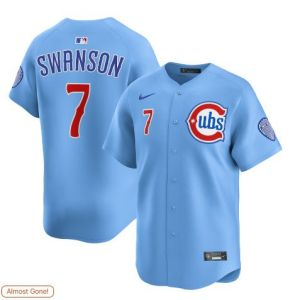Áo bóng chày thêu MLB Chicago Cubs 4 có sẵn trong kho # Áo jersey màu xanh nhạt phong cách châu Âu và Mỹ.