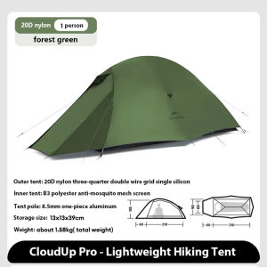 Naturehike Cloud up tents Pro 1-3 Person windproof waterproof 20D Nylon Ultralight Hiking Camping Tent with ground mat