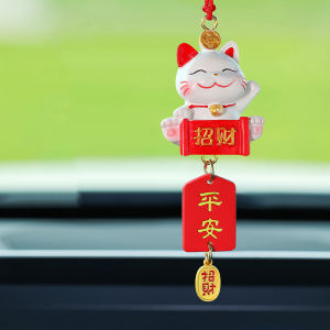 Dây Treo Trang Trí Gương Chiếu Hậu Ô Tô Hình Chú Mèo May Mắn Lucky Cat Dễ Thương
