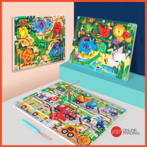 Magnetic Pen Maze Game Big Size Puzzle Magnet Beads Early Learning Education Toys Mainan Budak