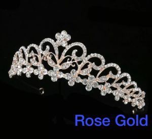 European and American bride crown tiara wedding princess birthday rhinestone crown Tiara drilling(Ready Stock)