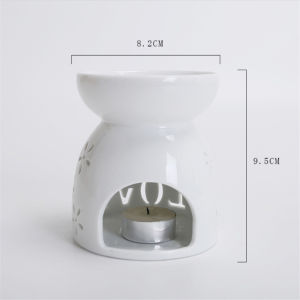 Ceramic Tealight Candle Holder Openwork Essential Oil Burner Fragrance Diffuser Incense Night Lamp