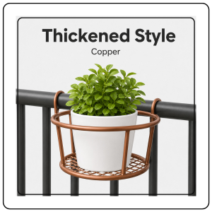 【JJ HOME】Balcony Hanging Plant Rack Steel Flower Pot Railing Stand