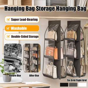 💥Big Sale🔥Household storage hanging bag/Hanging bag storage hanging bag/ Double-sided fabric hanging storage bag/Wardrobe multi-layer leather bag storage bag/Water-resistant laundry rack storage bag