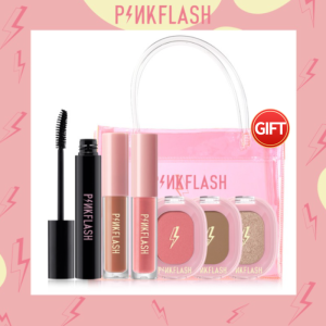 PINKFLASH (Buy 1 Take 1 bag) Full Makeup Sets Lip tint Matte Lipstick +Lip Gloss + Blush + High light + Waterproof Mascara (#Orange Soda Water)