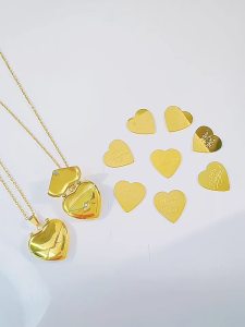 Engravable Heart Envelope Locket Choker Adjustable Length Neckchain Handmade Clavicle Chain Woman Party Gift