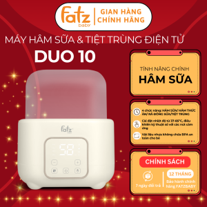 Máy hâm sữa và tiệt trùng điện tử 2 bình FATZ BABY Duo 10 FB3211BK hâm sữa hâm thức ăn tiệt trùng