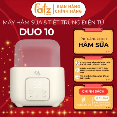 Máy hâm sữa và tiệt trùng điện tử 2 bình FATZ BABY Duo 10 FB3211BK hâm sữa hâm thức ăn tiệt trùng