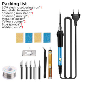 EU Plug 60W 936 Type Solder Soldering Iron Set Station Tools Replaceable Tips Tip Adjust Adjustable Temperature Electric Hand Hold 220V