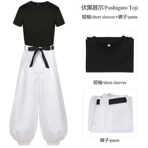 Anime Toji Fushiguro Cosplay Costume Wig Uniform Sorcerer Killer with Props Top Pants Suit Halloween Costume Shoes for Women Men2026