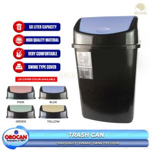 Orocan Trash Can with Swing Cover / Trash Bin Garbage Can Basurahan Waste Basket Assorted Sizes