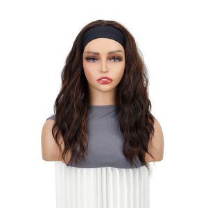 PTK52 16Inch Short Headband Wig Synthetic Hair Extension Water Wave Curly Hair Fluffy Yaki Fashion Hairpiece for Women