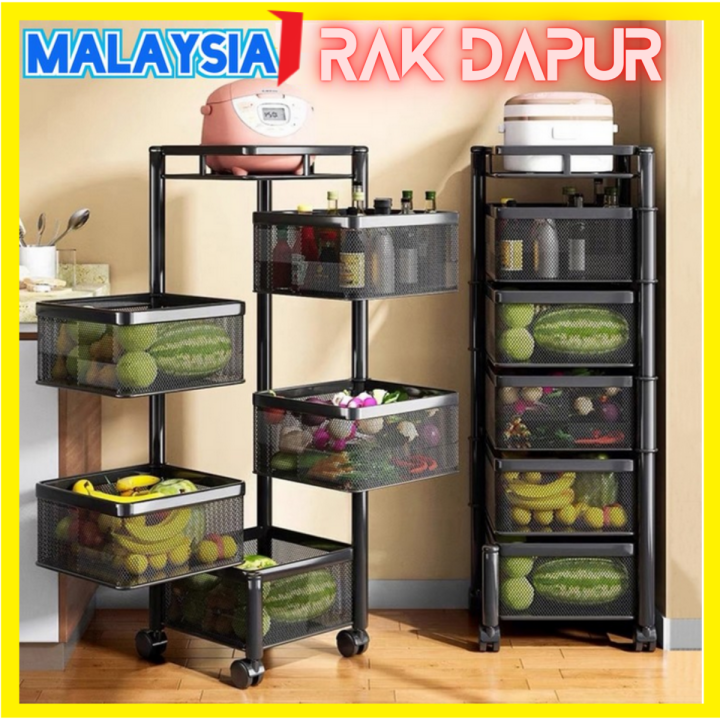 Rak bawang viral Stainless Steel RAK DAPUR Kitchen Rotating