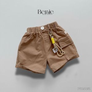 Quần short kaki phối túi hộp kèm đai cho bé trai 1 đến 7 tuổi mặc đi học đi chơi BERNIE P1124Q52