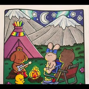 【SG Stock】48 Page Cozy Friends: Coloring Book for Adults and Teens Featuring Super Cute Animal Characters,Easy and Relax