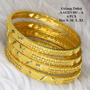 TERBARU!!  GELANG DUBAI INDIA ISI 4 PCS LAPIS MAS 24K