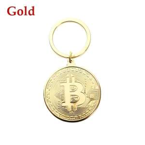 Bitcoin Commemorative New Bitcoin Keychain Pendant Package Hanging Announcement  比特虚拟币钥匙扣