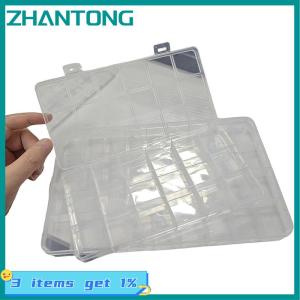 ZHANTONG 1PC đồ trang sức bông tai hạt vít chủ trường hợp 18 32 36 ngăn lưới nhựa trong suốt lưu trữ hộp hiển thị Organizer container