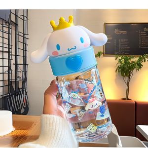 Botol Minum KUROMI Anak 2 Cara Dual 2in1 BPA Free BOTOL MINUM Sekolah //Botol Minum Anak 2in1 Sedot Teguk Melody Kuromi Cinnamoroll 580ML