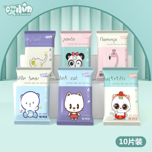 10pcs pack Mini Pack Baby Wet Wipes Wet Wipes Wipes Tissue Multipurpose ...