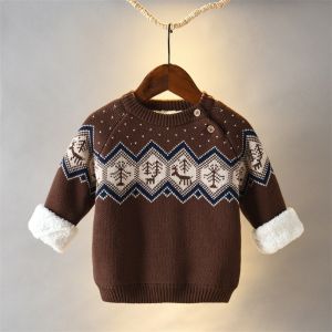 DIIMUU Kids Fashion Boys Girls Clothing Sweaters Toddler Baby Clothing Warm Tops 1-6Y
