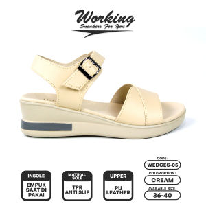 Sandal Wanita Slop Working Wedges-05 Sandal Wanita Wedges Fashion Terbaru