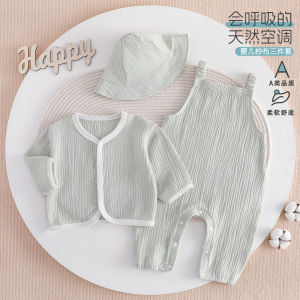 Baby Boys Summer a Cotton-like gauze two-piece set baby clothes thin and breathable stylish dopamine-inspired childrens clothing for girls