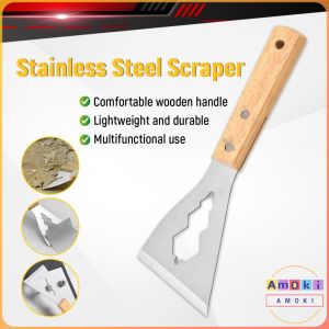 Amoki【Ready in Stock】 Stainless Multi-Purpose Scraper Durable Cleaning Outdoor Garden Shovel Farm Weeding Tool 1Pc