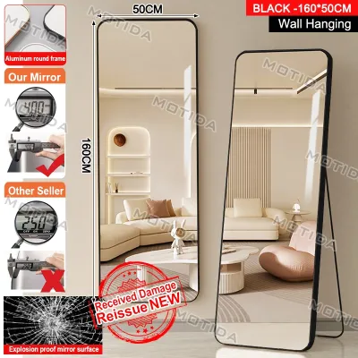 【24 Hours Shipped】Mirror High-definition Full-body Mirror Wall-mounted Glass Floor-to-ceiling Mirror Fitting Mirror