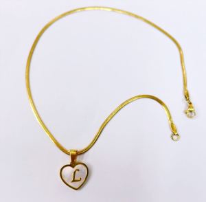 Stainless Necklace Gold Heart shell Letters 18inch 20inch 22inch snakechain