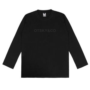 Otsky Kaos Pria Lengan Panjang Font Arise Black x LS Y4042Y - 17i Polos Katun