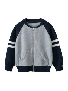 27kids Childrens Zipper Cardigan Sweater   Spring Stylish Boys Knitted Jacket for Toddlers and Young Children