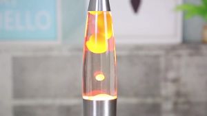LED Lava Lamp Night Light Bedroom 13" Mood Table Lamp Aesthetic Yellow Wax Liquid Motion Light for Living RoomBar Camping