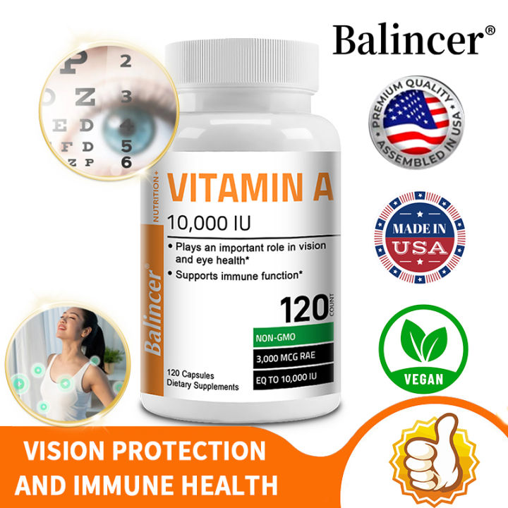 Vitamin A 3000 mcg (10000 IU), 120 Capsules - Supports healthy eyes ...