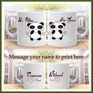 Couple Love Mug - Customized Souvenir for Her and His (Set of 2pcs)- White Ceramic Mug with Box - Drinkware