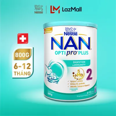 Sữa bột Nestle NAN OPTIPRO PLUS 2 800g với 5HMO Sữa Mát với đạm Optipro 5HMO Hỗ Trợ Tiêu Hóa Đề Kháng Trí Não & Phát Triển Toàn Diện Nhập Khẩu Thụy Sĩ