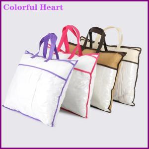 Colorful Heart ถุงใส่ของแบบใสนอนวูฟเวนผ้าห่มผ้าห่มมีซิปถุงเก็บของกันฝุ่นใช้ในครัวเรือนกระเป๋าโท้ทหลายขนาด