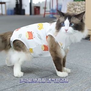 Cat Recovery Suit After Surgery Adjustable E-Collar Alternative for Cat Soft Breathable Anti-Licking
