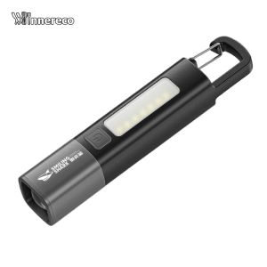 Super Bright Flashlight USB Charging Mini Portable LED Torch 1200mAh Zoomable Emergency Lantern Power Bank for Outdoor Hiking Fishing