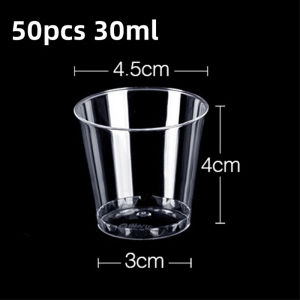50PCS Clear Plastic Shot Glass Disposable Cups 30 50 ml Dessert Mousse Cups Meetings Birthday Party Dessert Plastic Cup