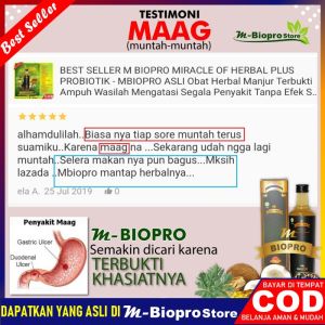 BEST SELLER M BIOPRO Ampuh Obat Herbal Asam Lambung - Obat Maag Kronis - Maag Akut - Sakit Perut - Sesak Nafas - Gerd - Anxiety - Muntah Mual Kembung - Masalah Pencernaan Susah BAB - M-BIOPRO ASLI - MBIOPRO Terbukti Ampuh Wasilah Mengatasi Segala Penyakit