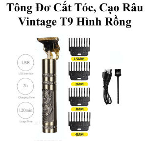Tông Đơ Cắt Tóc Cạo Râu Bấm Viền Vintage T9 Hình Rồng