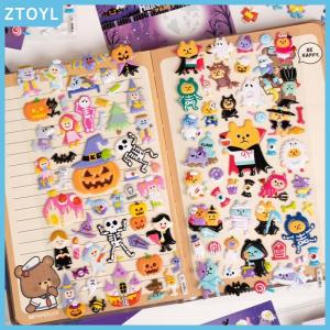 ZTOYL 1Pcs Funny Pumpkin Witch Ghost Halloween 3D Puffy Stickers Scrapbooking Decoration Journal Sticker DIY Diary Stationery Sticker