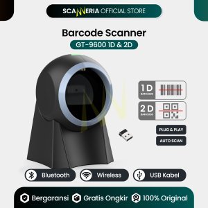 Barcode Scanner Wireless Bluetooth 2D 1D QR Code Auto Scan Akurasi Tinggi & Support SPP Mode