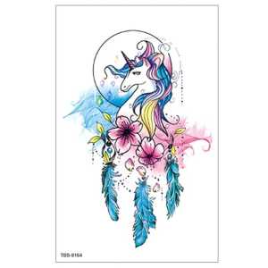 Zaril Tato Temporer Tattoo Tatto Temporary Tahan Air Sementara Anti Air Seri TBS-8164 Motif Tanduk Kuda Unicorn