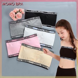 MOMO 9-16Yrs Girls Bra StudentSport Vest Teenage Tube Top Breathable Detachable Kids Underwear Baby Bra