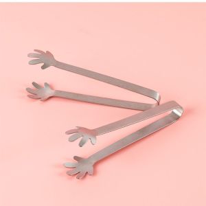 AOJN สแตนเลสคลิปอาหารเปลือกปาล์มขนาดเล็กคลิปบาร์บีคิวคลิปขนมปังในครัวเรือนขนมขบเคี้ยกรรไกรอาหารสแตนเลสแบบมือคว่ำ ใช้สำหรับย่าง เค้ก ขนม และน้ำแข็ง ทนทานและเบา