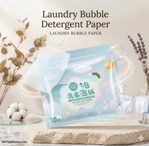 SG Stocks! 30Pcs/Pack Laundry Sheet Cleaning Detergent Bubble Paper Travel Safe For Babies Clothes